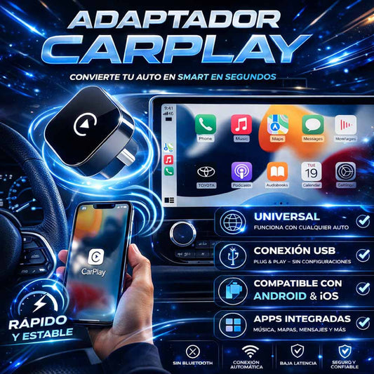 Deja de Usar tu Celular en la Mano.CARPLAY GO®: Todo tu Auto, Más Inteligente.